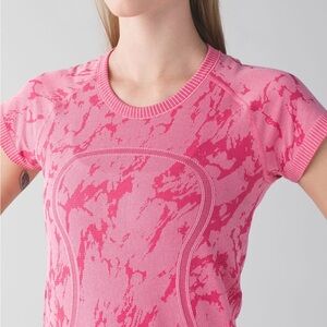 lululemon athletica multi-colored pink swiftly tech tee